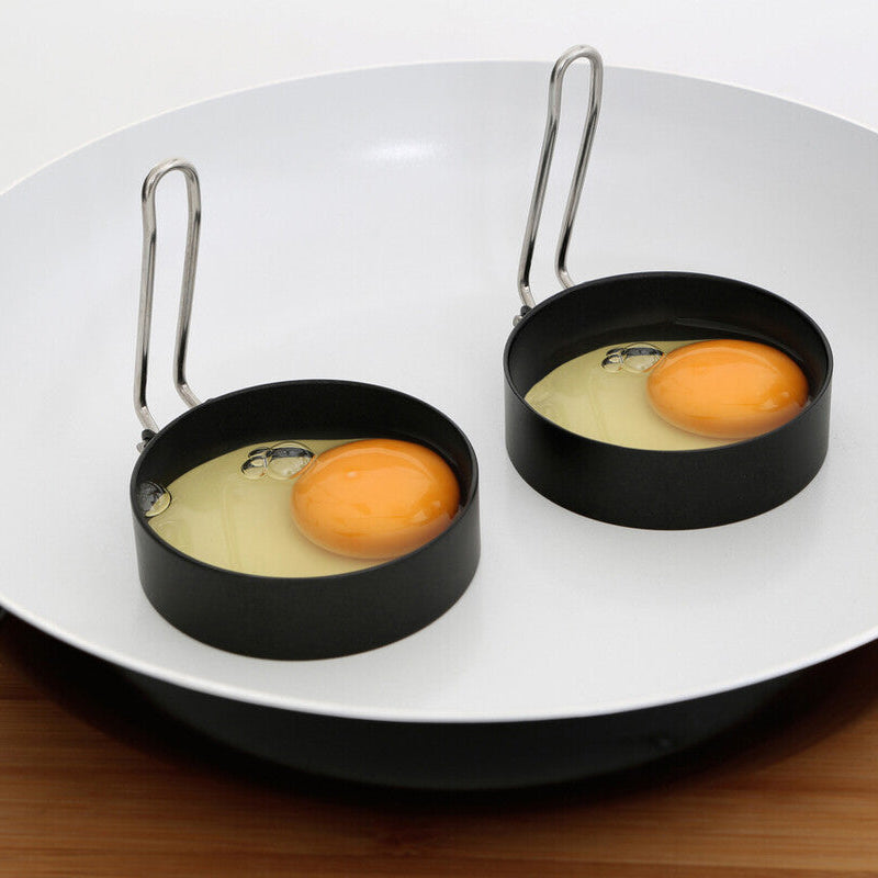 Orsina Bellano Non-Stick Egg Rings - Set of 2 with Folding Handles