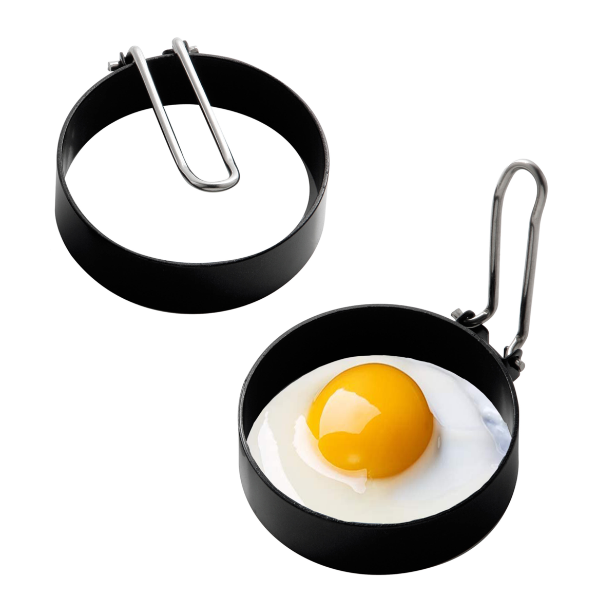 Orsina Bellano Non-Stick Egg Rings - Set of 2 with Folding Handles