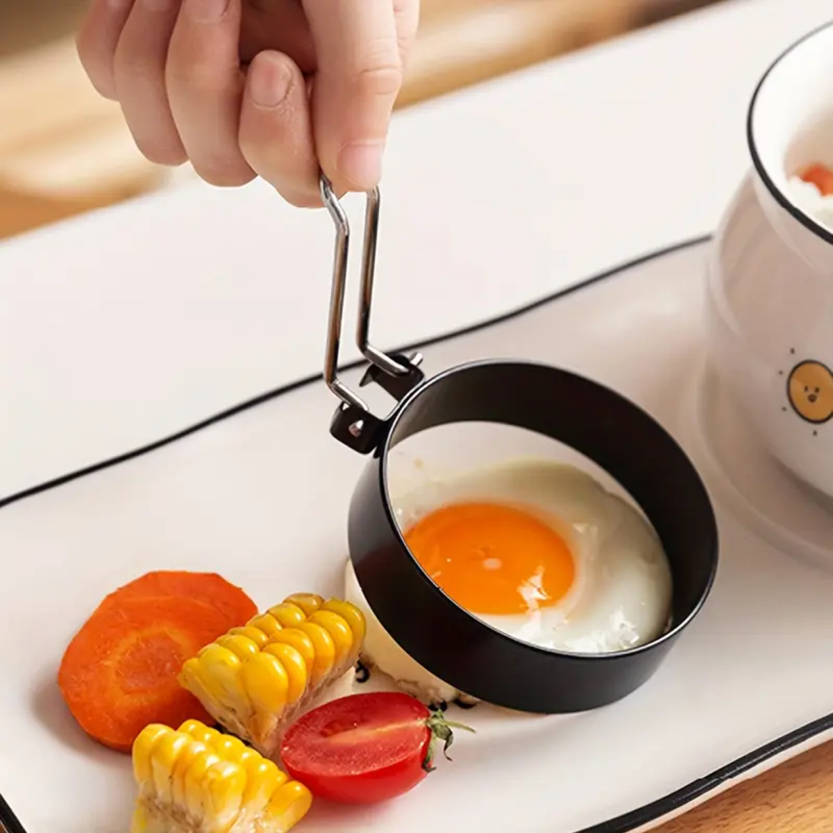Orsina Bellano Non-Stick Egg Rings - Set of 2 with Folding Handles