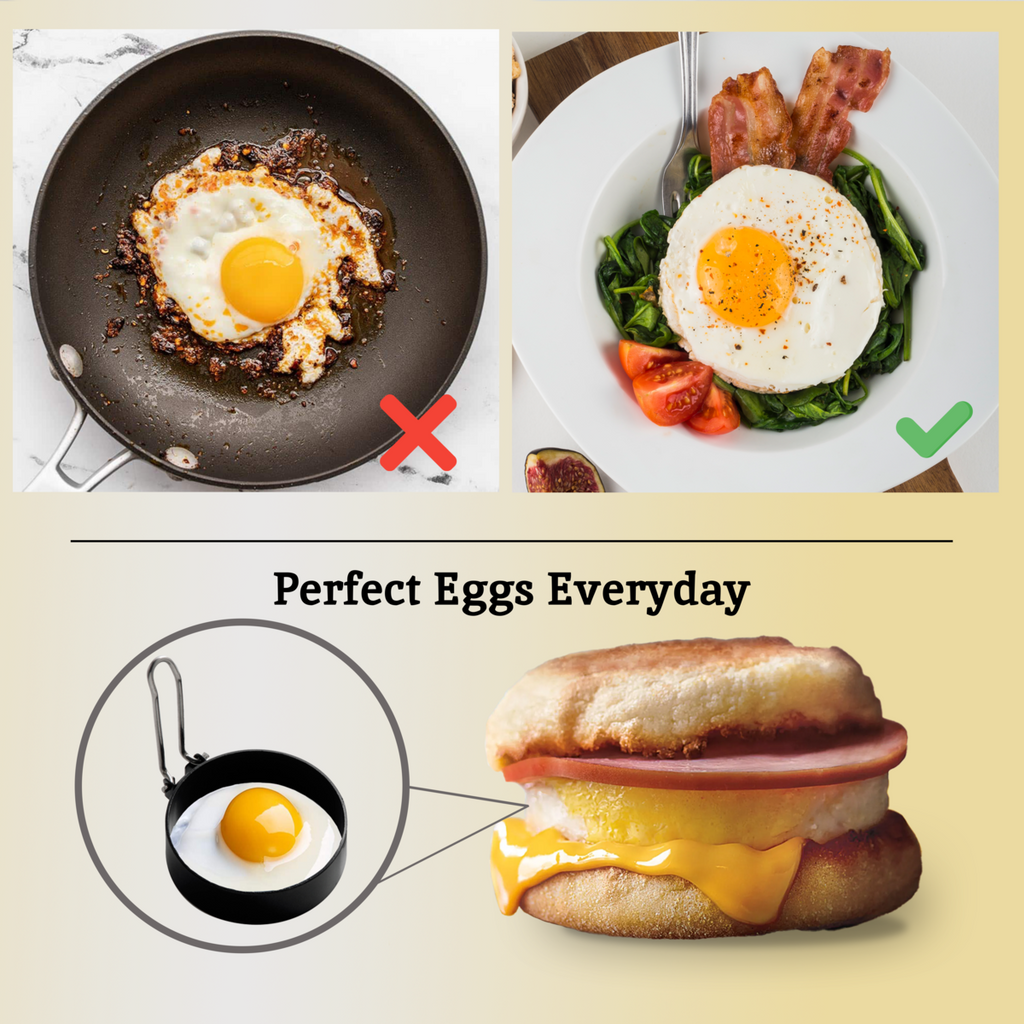 Orsina Bellano Non-Stick Egg Rings - Set of 2 with Folding Handles