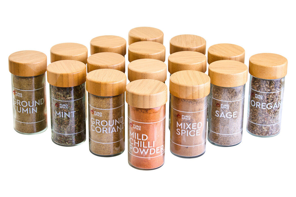 Orsina Puro Bamboo Revolving Spice Rack – 16 Jar Kitchen Organiser