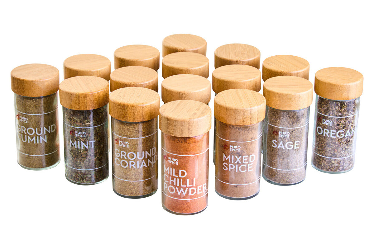 Orsina Puro Bamboo Revolving Spice Rack – 16 Jar Kitchen Organiser