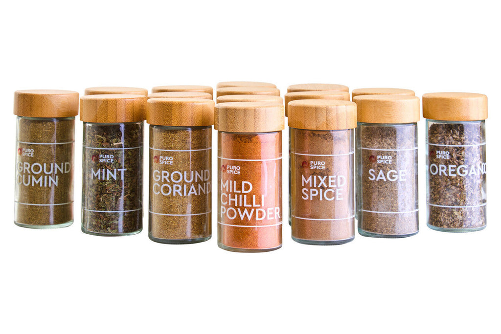 Orsina Puro Bamboo Revolving Spice Rack – 16 Jar Kitchen Organiser