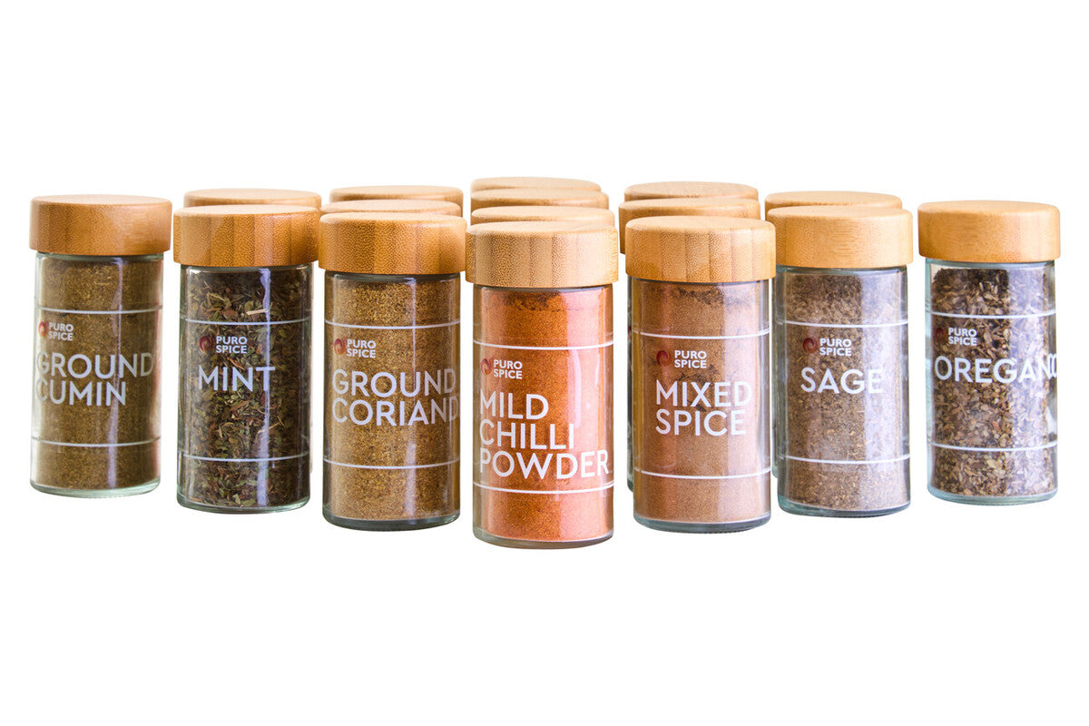 Orsina Puro Bamboo Revolving Spice Rack – 16 Jar Kitchen Organiser