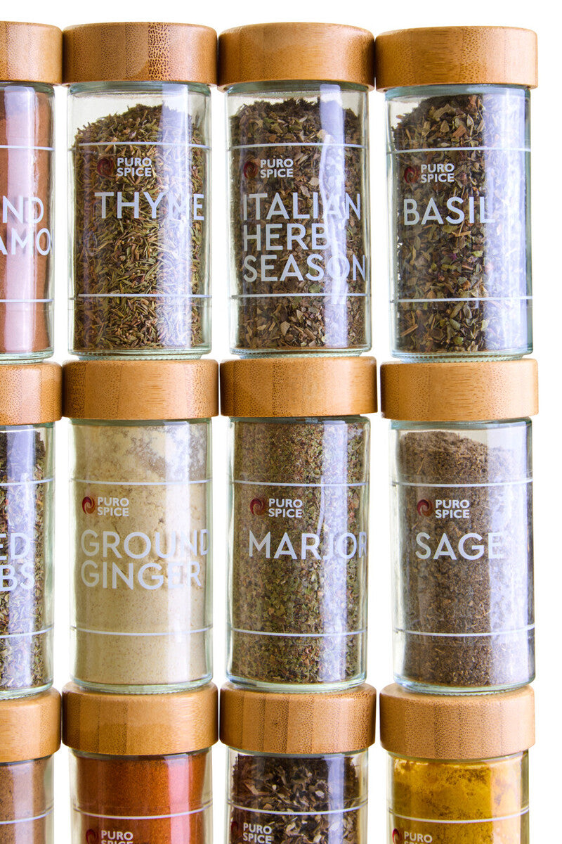 Orsina Puro Bamboo Revolving Spice Rack – 16 Jar Kitchen Organiser