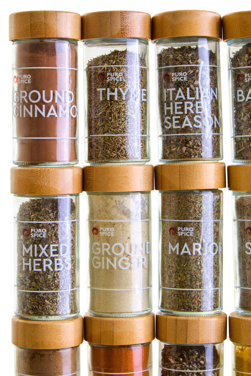 Orsina Puro Bamboo Revolving Spice Rack – 16 Jar Kitchen Organiser