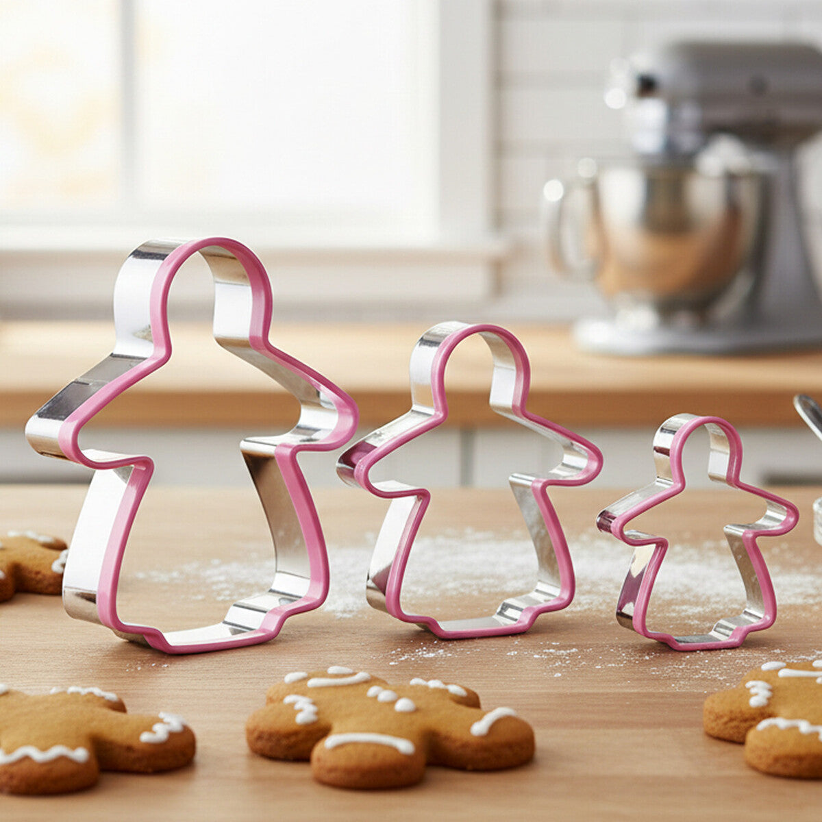 Orsina Gingerbread Lady Cookie Cutter Set – 3 Piece Stainless Steel
