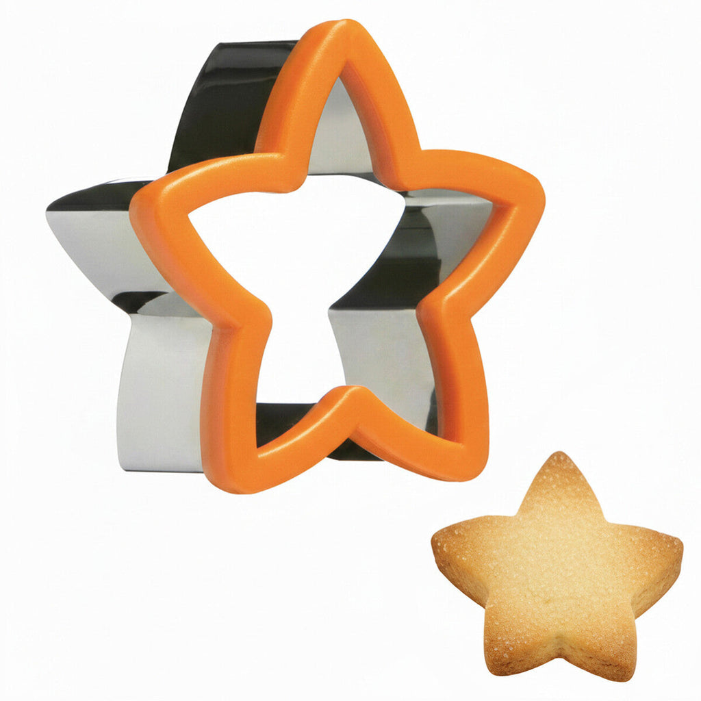 Orsina Star Cookie Cutter – Stainless Steel with Orange ABS Grip
