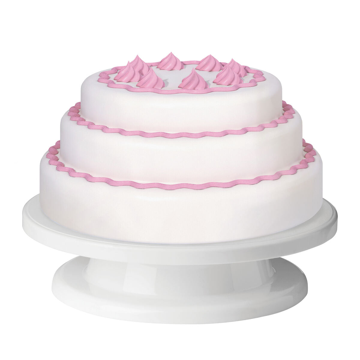 Orsina White Cake Decorating Turntable Stand – Rotating Plastic Icing Base