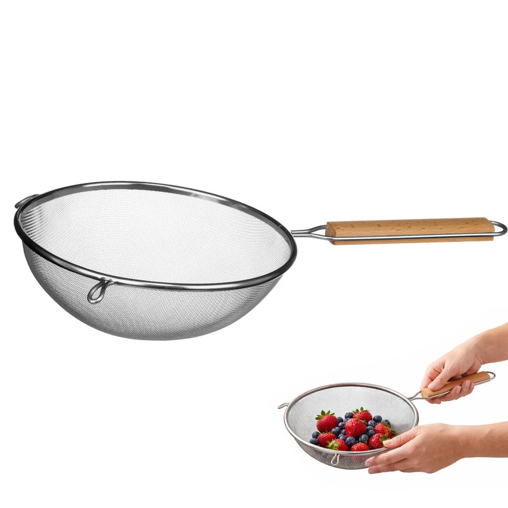 Orsina Zenigo Large Stainless Steel Sieve with Wooden Handle
