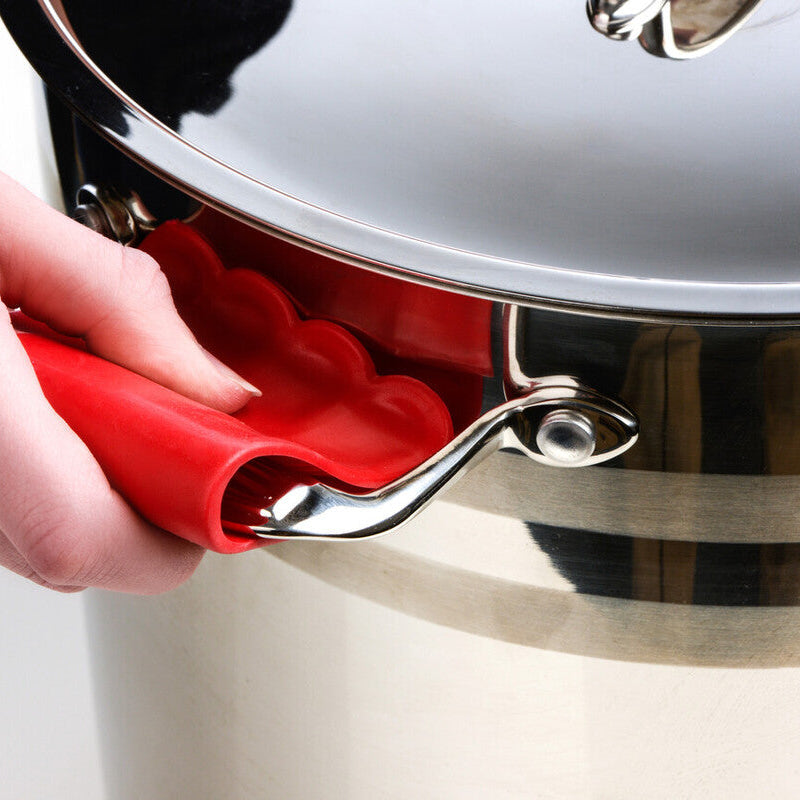 Orsina Dora Anti-Scald Grips – Set of 2 Heat-Resistant Red TPR Pot Holders