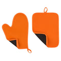 Orsina Neoprene Oven Glove and Pot Holder Set – Heat Resistant Orange