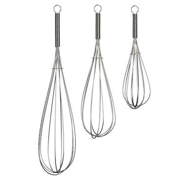Orsina Karim Chrome Finish Whisks | Set of 3 Stainless Steel Tools