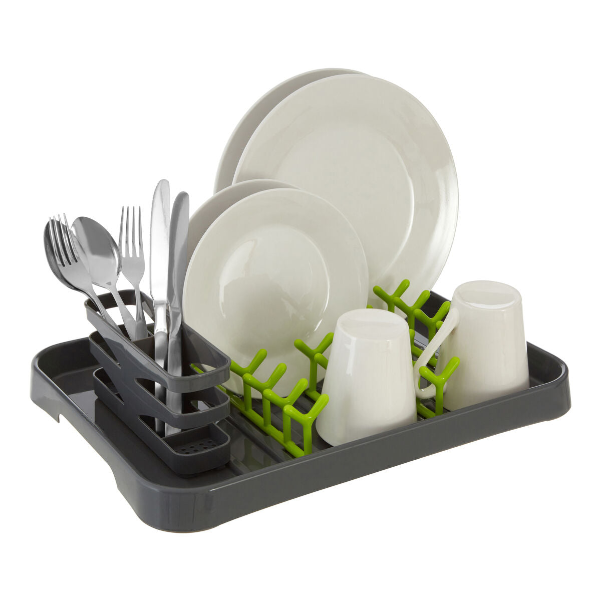 Orsina Laurie Dish Drainer – Grey and Lime Green Polypropylene Rack