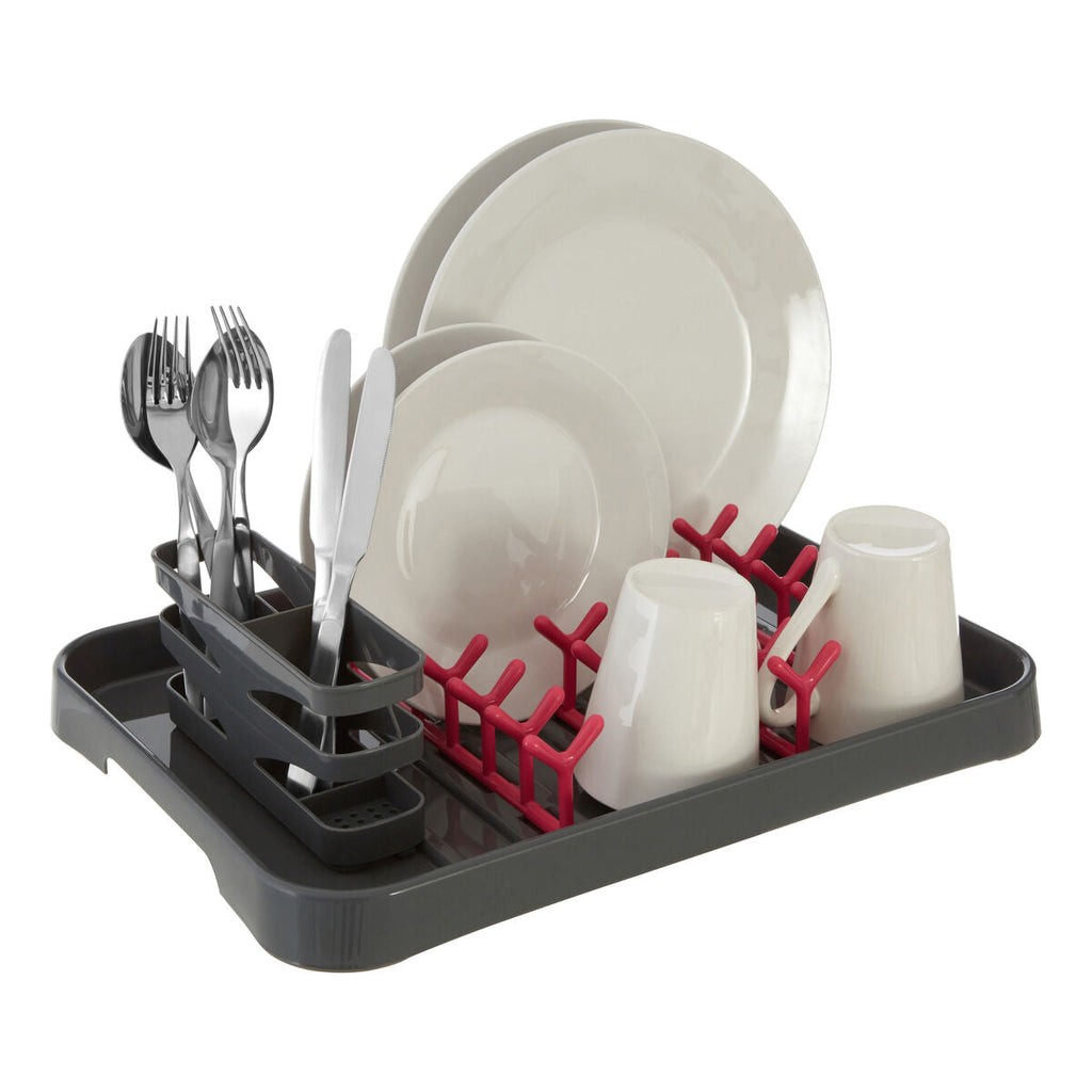 Orsina Laurie Dish Drainer – Grey and Hot Pink Polypropylene Rack