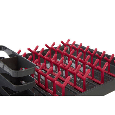 Orsina Laurie Dish Drainer – Grey and Hot Pink Polypropylene Rack