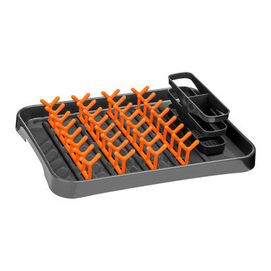 Orsina Laurie Dish Drainer – Grey and Orange Polypropylene Rack