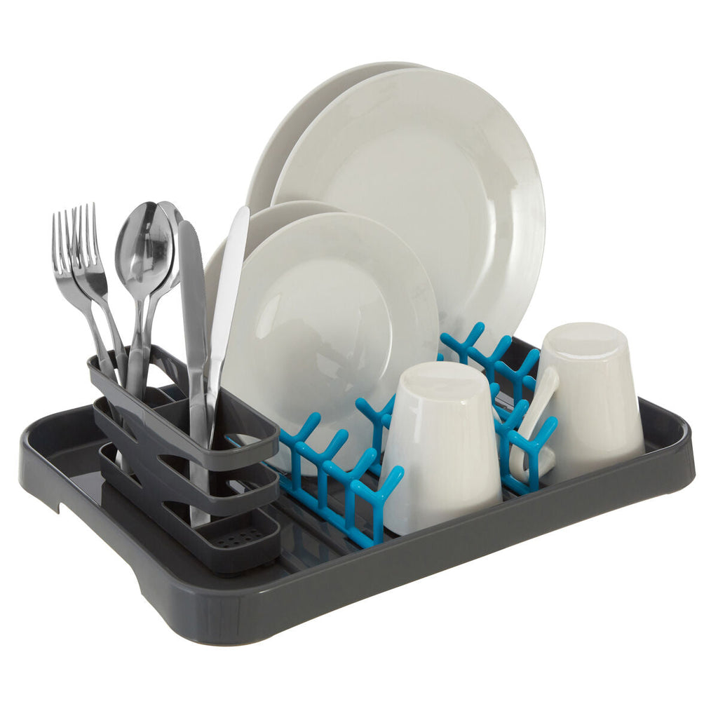 Orsina Laurie Dish Drainer – Grey and Blue Polypropylene Drying Rack