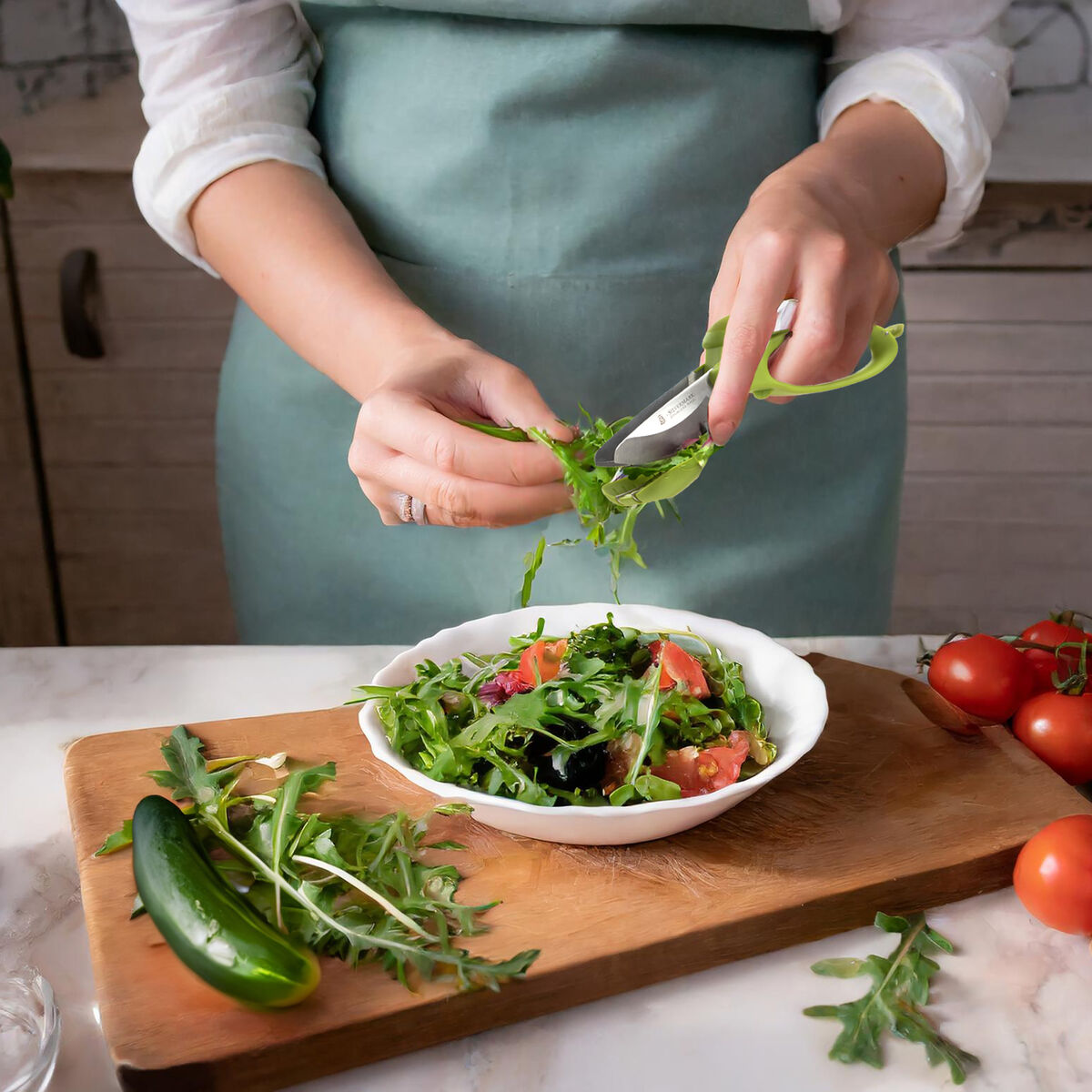Orsina Vegetable Cutter – Ergonomic Lime Green Kitchen Slicer