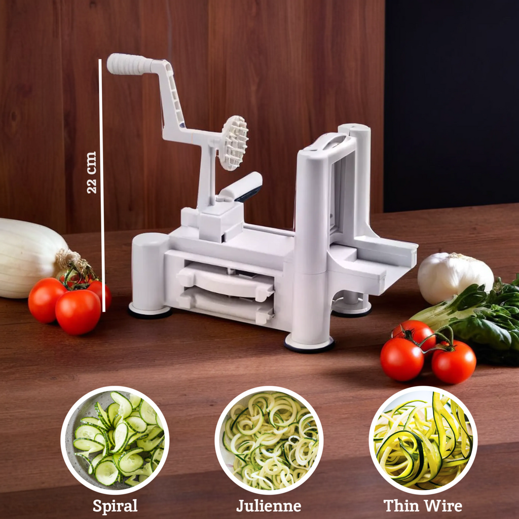 Orsina Stainless Steel Spiral Slicer – 3-in-1 Vegetable Ribbon Maker