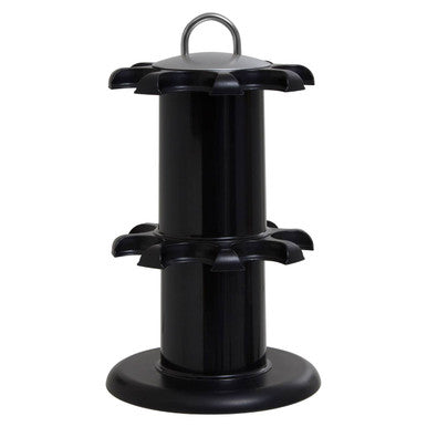 Orsina Luciano 2-Tier Revolving Spice Rack – Black 16-Bottle Holder