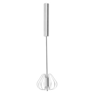 Orsina Press and Spin Stainless Steel Whisk | 26cm Matte Silver Finish