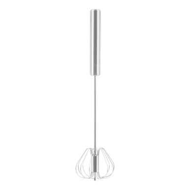 Orsina Press and Spin Stainless Steel Whisk | 26cm Matte Silver Finish