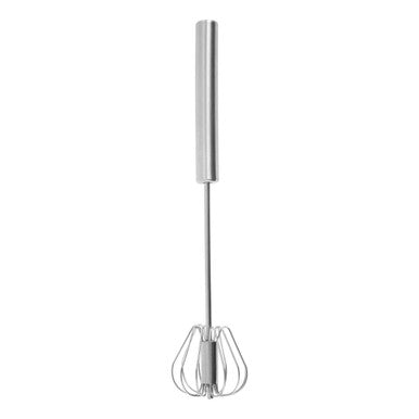 Orsina Press and Spin Stainless Steel Whisk – 30cm Matte Silver Finish