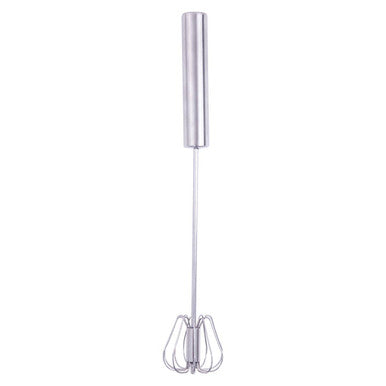 Orsina Press and Spin Stainless Steel Whisk – 35cm Matte Silver