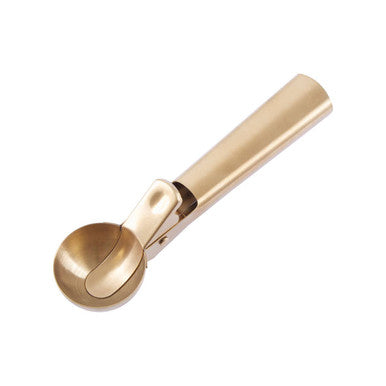 Orsina Stainless Steel Ice Cream Scoop with Lever – Light Gold Finish