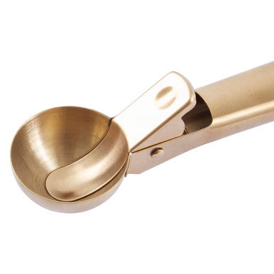 Orsina Stainless Steel Ice Cream Scoop with Lever – Light Gold Finish
