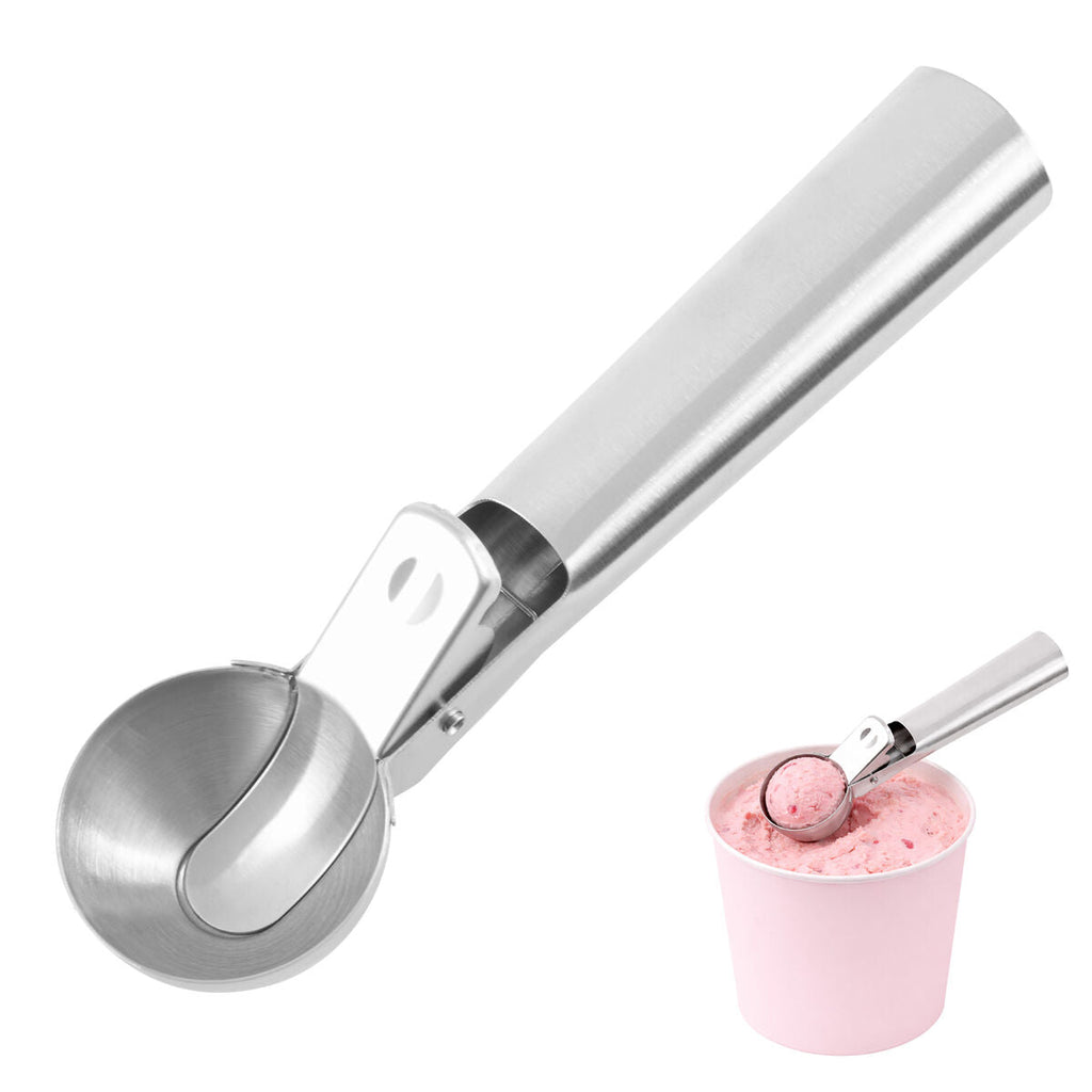 Orsina Stainless Steel Ice Cream Scoop with Release Lever – Matte Silver