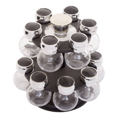 Orsina Luciano 2-Tier Revolving Spice Rack – 14 Bottle Kitchen Organizer