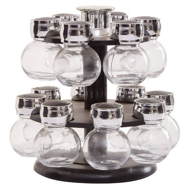 Orsina Luciano 2-Tier Revolving Spice Rack – 14 Bottle Kitchen Organizer