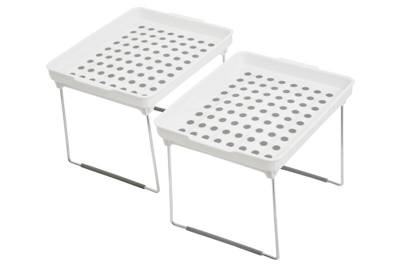 Orsina Foldable Cabinet Organisers – Set of 2 Non-Slip Kitchen Racks