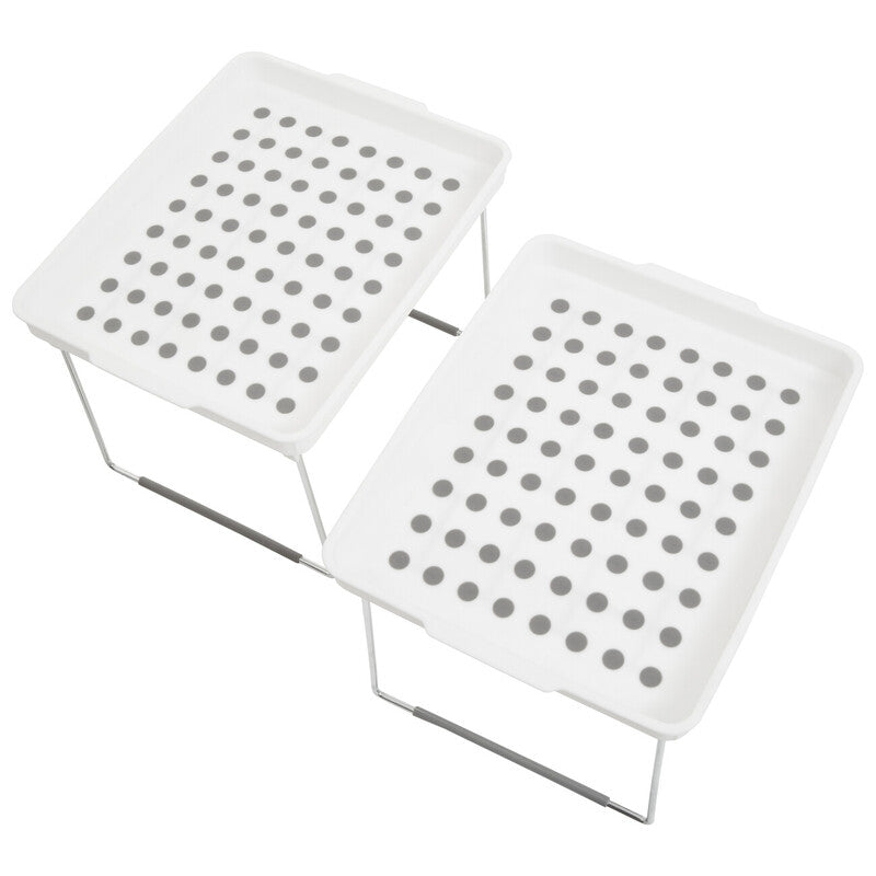 Orsina Foldable Cabinet Organisers – Set of 2 Non-Slip Kitchen Racks