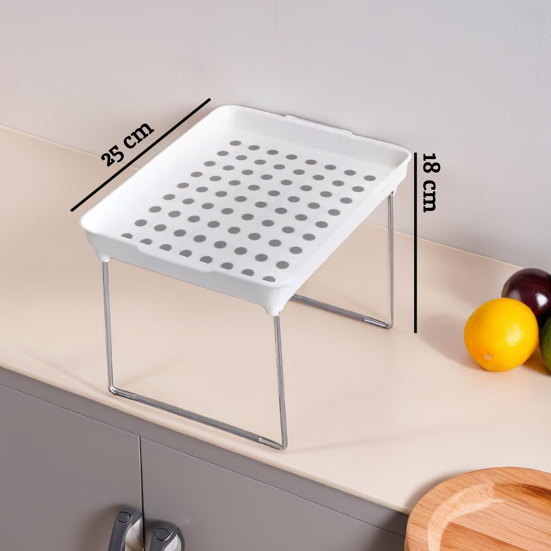 Orsina Foldable Cabinet Organisers – Set of 2 Non-Slip Kitchen Racks