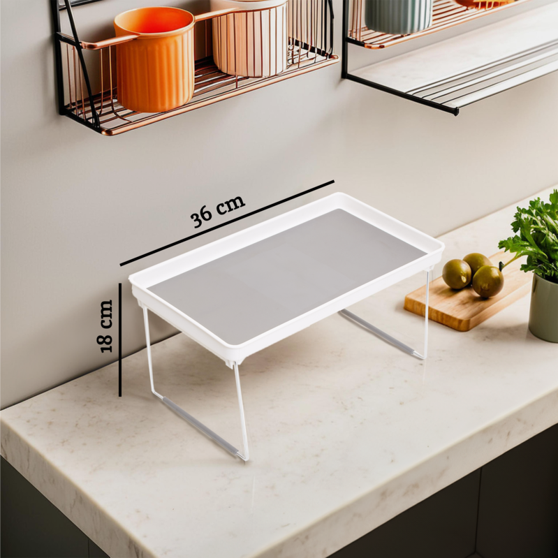 Orsina Foldable Cabinet Racks – Set of 2 Non-Slip Kitchen Shelves