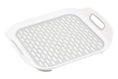 Orsina Romm Sink Mat – Durable Plastic Kitchen Sink Protector, White/Grey