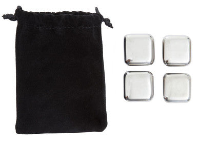 Orsina Stainless Steel Whisky Stones – Set of 4 Reusable Drink Chillers