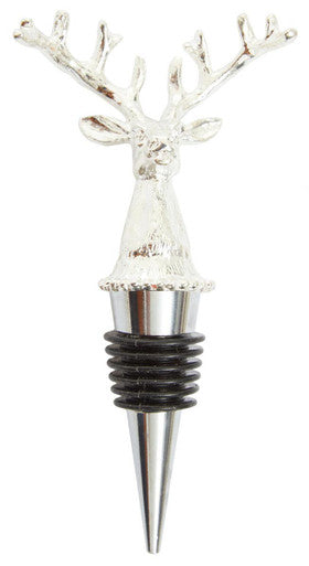 Orsina Patrin Stag Wine Bottle Stopper – Black and Silver Bar Accessory