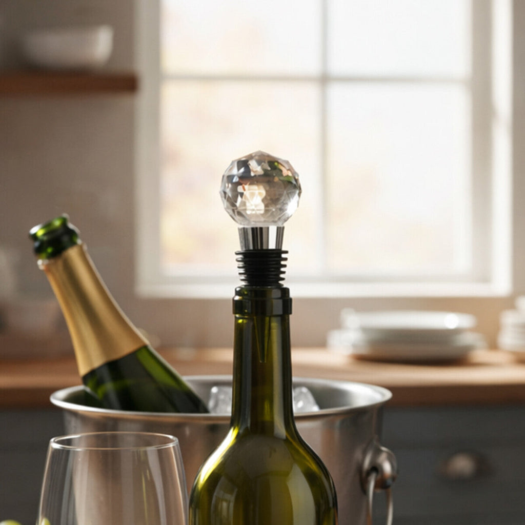Orsina Patrin Black Diamond Wine Bottle Stopper – Sleek Barware Sealer