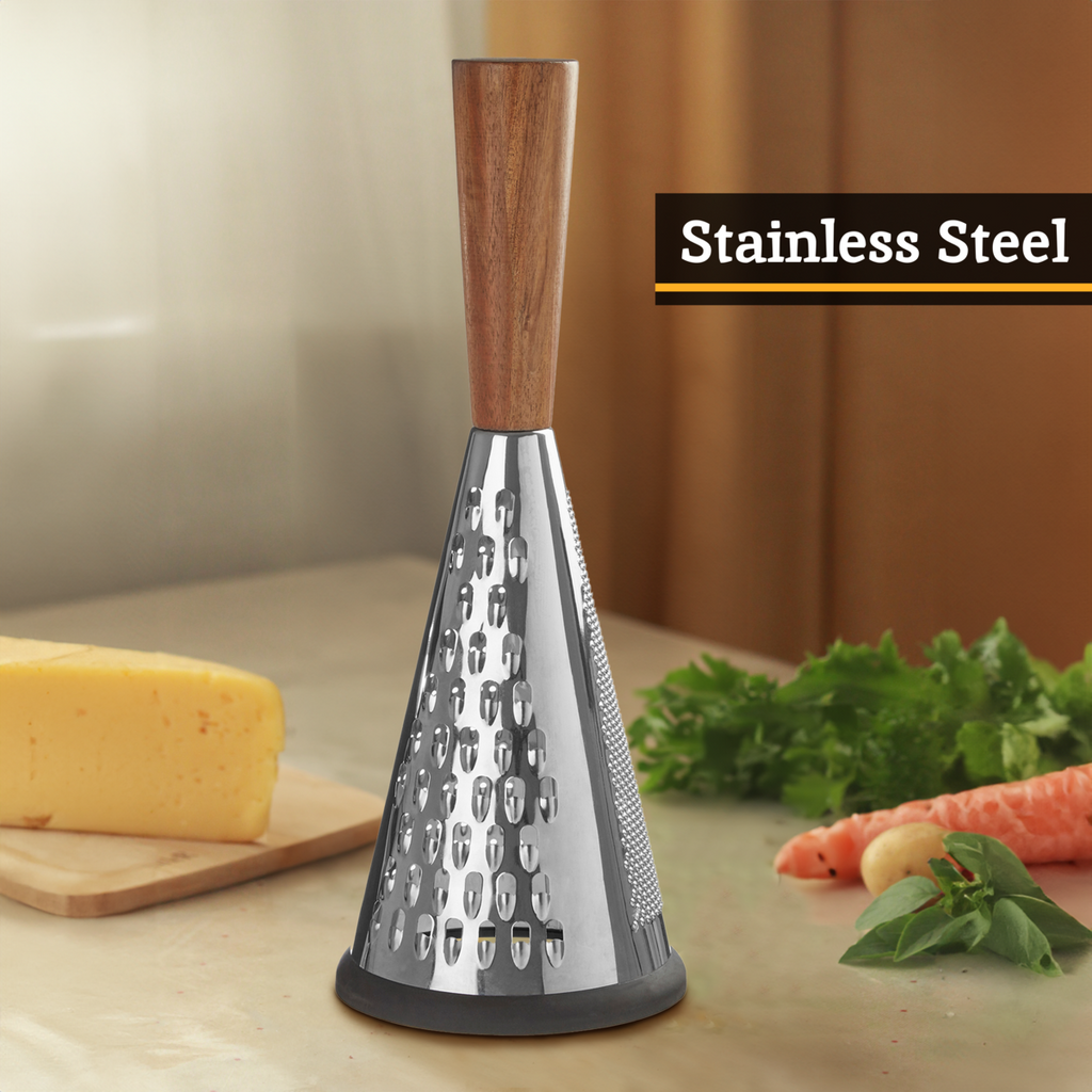 Orsina Round Cheese Grater with Acacia Wood Handle – Modern Retro Style