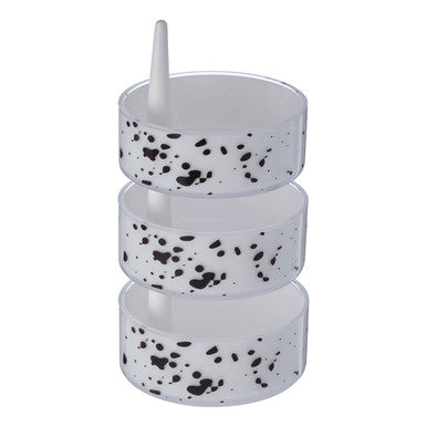 Orsina 3-Tier Rotating Storage Set – Speckled Plastic Makeup Organizer