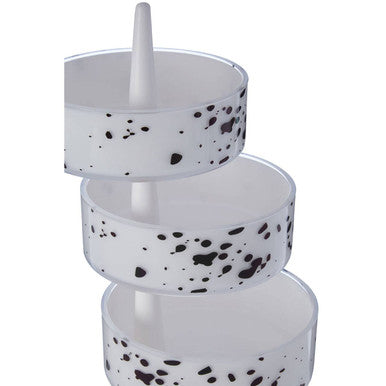 Orsina 3-Tier Rotating Storage Set – Speckled Plastic Makeup Organizer