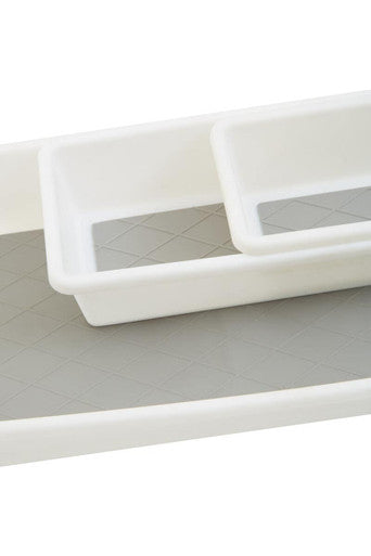 Orsina Romm Set of 5 Plastic Drawer Organisers – White Non-Slip Trays