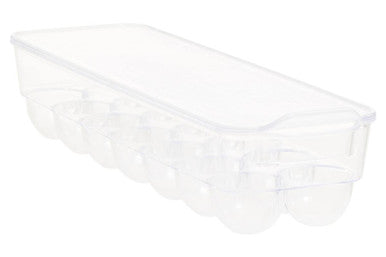 Orsina Stackable 14 Egg Storage Tray with Lid - Clear Plastic Fridge Box