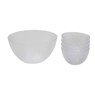 Orsina Romm 5-Piece Clear Plastic Mixing Bowls with Non-Slip Bases