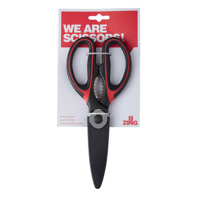 Orsina Zing Kitchen Scissors – Stainless Steel Shears in Black and Red