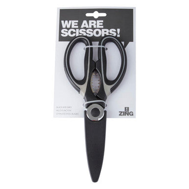 Orsina Stainless Steel Kitchen Scissors with Sheath – Black and Grey